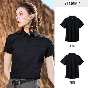 JEEP吉普女式短袖polo衫J522084503品牌黑尺码可选M-15XL下单备注尺码