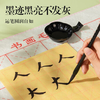 得力（deli）练习墨汁文房四宝初学者适合练习毛笔写字书法国画墨汁60ml(黑)(瓶)开学用品