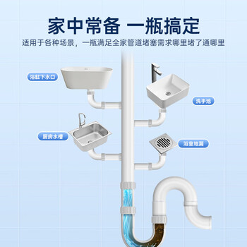 水卫仕（seaways）管道疏通剂 下水道马桶地漏堵塞 除臭溶解通 500g*5瓶