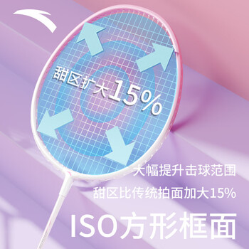 安踏羽毛球拍男女对拍耐打深凹槽比赛双拍球包尼龙球手胶套装