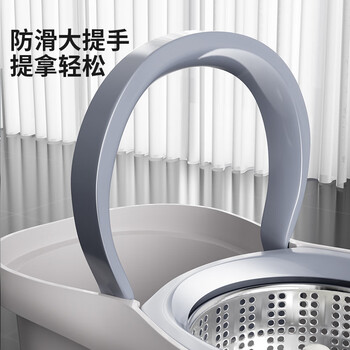 百家好世免手洗旋转拖把31cm宽4拖布吸水托布家用拖地桶懒人墩布拖地神器
