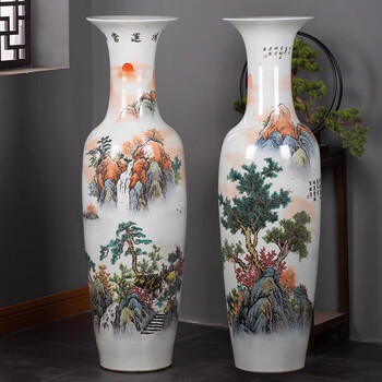 山水画の陶器花瓶 elegant-club_a032-16971