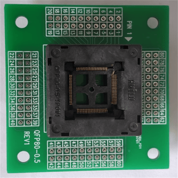 正鑫远 TQFP80 编程器烧录座0.5mm老化座 间距 测试座QFP80-0.5(针向上)