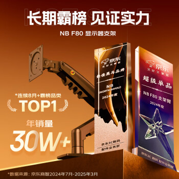 NBF80显示器支架 机械臂 显示器支架臂 显示屏支架 显示器支架桌夹式 电脑支架屏幕支架显示器增高架