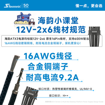 海韵（SEASONIC）1000W 白金VERTEX峰睿ATX3电源 支持5090/9070