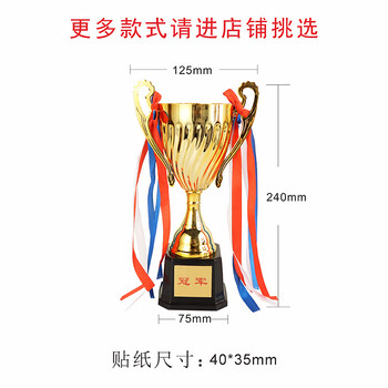 英翔盛金属奖杯体育竞技比赛儿童学生学习奖品创意金银铜杯摆件金色款