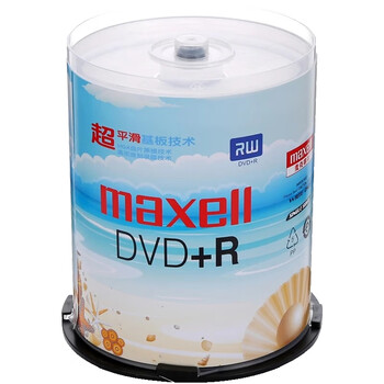 麦克赛尔（Maxell）DVD+R光盘/刻录光盘 16速4.7G 空白光盘 刻录盘 光碟 桶装100片