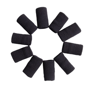 LAC护指套手指保护套10只装篮球护指运动护具防滑弹力绷带手指套黑色