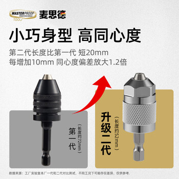麦思德（MASTERPROOF）起子机转换头夹头电起子转换头电钻六角转夹头转接头六角转三爪夹