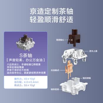 京东京造J104有线机械键盘gasket结构18键热插拔客制化背光S茶轴透光键帽 双侧RGB 游戏办公 海盐芝士
