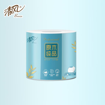 清风卷纸4层厚实140克24卷家用商用卫生纸厕所纸巾整箱B208AQ卷筒