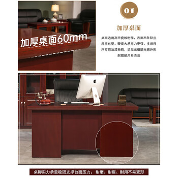 中伟(ZHONGWEI)E0级办公桌经理老板桌写字台油漆实木皮电脑桌职员桌办公桌1.6米 中伟(ZHONGWEI)E0级办公桌经理老板桌写字台油漆实木皮电脑桌职员桌办公桌1.6米