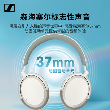 森海塞尔（Sennheiser）ACCENTUM 无线耳机 蓝牙头戴主动降噪无线蓝牙音乐耳机 白色