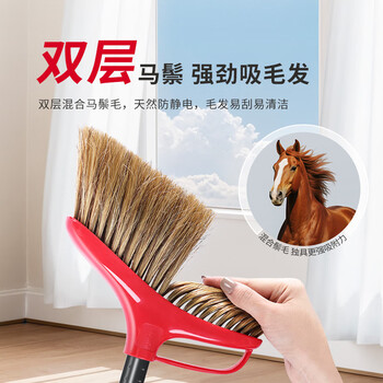 微力达（Vileda）德国鬃毛扫把簸箕套装 家用软毛扫帚不沾灰扫地笤帚套装两件套