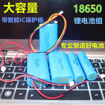 汇鑫茂 18650锂电池组3.7v 7.4v大容量多媒体播放器看戏唱戏机扩音器通用双节7.4V2200毫安SM插头（2个）