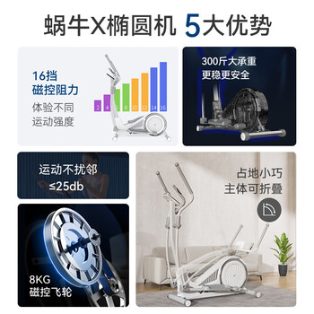 麦瑞克（MERACH）智能椭圆机家用太空漫步踏步机健身器材蜗牛X白色手动版 MR-581BY