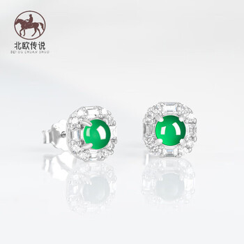 翡翠耳钉镶嵌图片- 京东