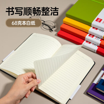 齐心（Comix）商务经典硬皮面笔记本 25K122张办公记事本 会议记录教案日记用品A5黑色 C5902