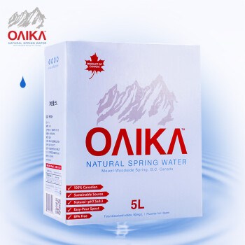 班芙OAIKA天然泉水箱装水5L 加拿大进口 饮用水