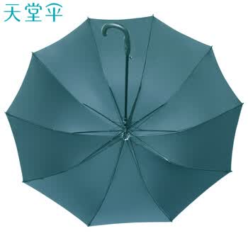 天堂伞 抗风双人雨伞长柄 10骨超大号半自动直杆晴雨两用伞商务伞冷山绿