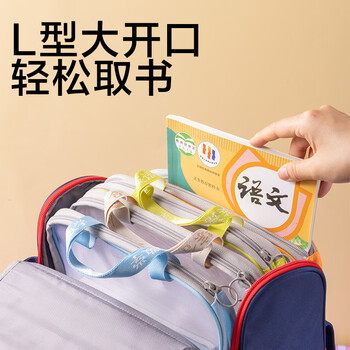 得力（deli）L型学生网纱拉链袋科目分类袋文件袋学生加厚学科袋大容量大开口 语数英综组合装