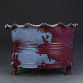 钧窑三足炉- 京东