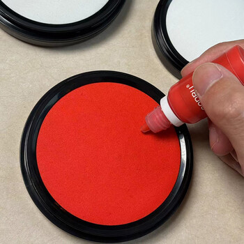 牧野（MAKINO）手指画橡皮章手帐DIY创意印台办公财会印台 圆形 空白印台 75mm