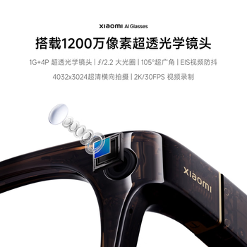 小米（MI）AI眼镜 玳瑁棕 拍摄眼镜 无线智能眼镜 蓝牙语音通话眼镜 拍照翻译眼镜