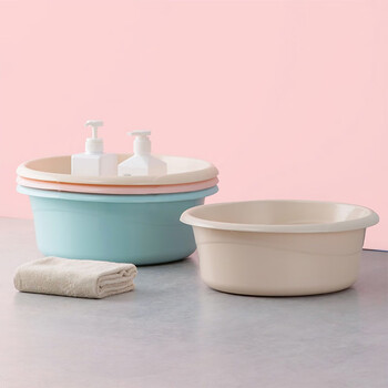 茶花塑料盆 大号洗脸盆 学生宿舍洗衣服洗脚宝宝足浴盆33cm