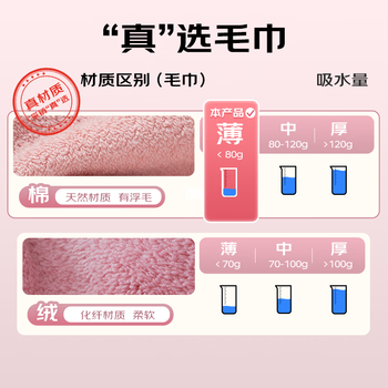 三利纯棉毛巾7A抗菌家用吸水男士运动面巾3条柔软洗脸女100%棉
