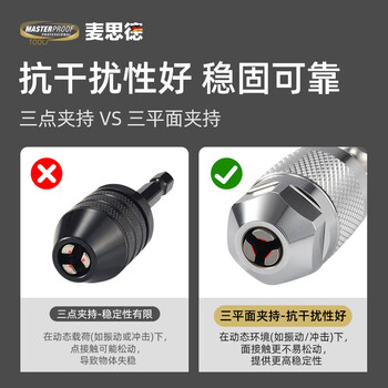 麦思德（MASTERPROOF）起子机转换头夹头电起子转换头电钻六角转夹头转接头六角转三爪夹