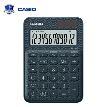 卡西欧（CASIO）60周年限定版桌面办公计算器12位数字显示太阳能双电源随心便携时尚高颜值海波蓝