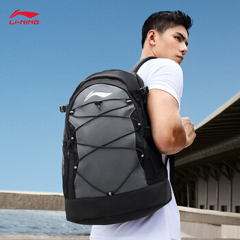 李宁双肩包男女同款健身大容量反光拼接书包ABST297 李宁双肩包男女同款健身大容量反光拼接书包ABST297