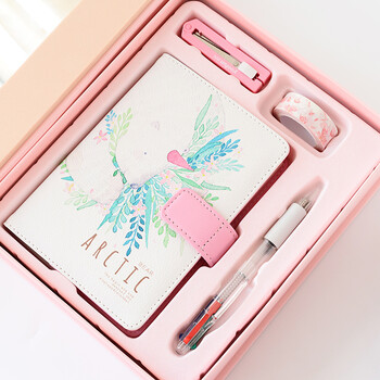 流沙笔记本网红 少女心樱花手账本女 网红创意可爱彩页小清新插画手绘