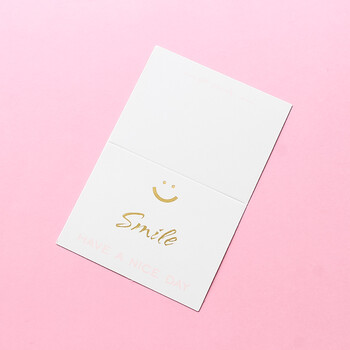 空白新年元旦祝福明信片迷你卡片纸硬纸小白卡 smile 贺卡微笑