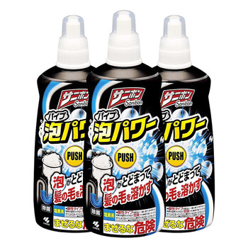 小林制药（KOBAYASHI）管道疏通剂400ml *3瓶 地漏去污除臭下水道疏通剂排水管泡沫装
