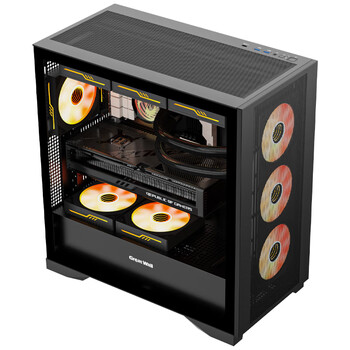 长城（Great Wall）冰霜X7黑色电脑机箱（背插主板/磁吸金属面板/0.75mm厚五金/四面便拆装/360水冷位/9风扇位/5090）