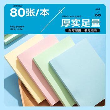 晨光（M&G）文具全粘便利贴标签贴大号错题记事便签贴纸学生办公用品蓝色1本76*102mmYS-15422开学必备