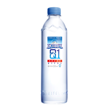 冰川时代天然矿泉水弱碱性饮用水555ml*24瓶/整箱京东自营商务用水