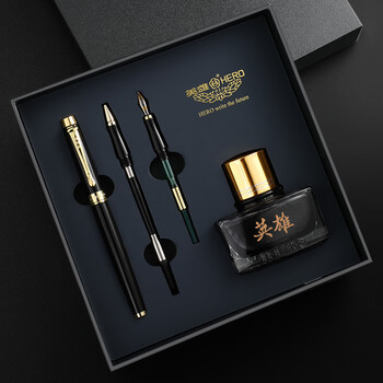 英雄(HERO)【热门商品】钢笔 礼盒【韶华系列】钢笔/宝珠/美工商务钢笔高端节日礼物墨水套装黑色 英雄(HERO)【热门商品】钢笔 礼盒【韶华系列】钢笔/宝珠/美工商务钢笔高端节日礼物墨水套装黑色