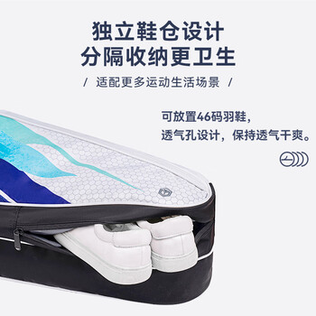 京东京造 【限时特惠】羽毛球包网球包 大容量多功能男女手提包球拍包 蓝