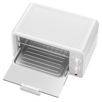 美的 电烤箱迷你容量10L极简操作60-230℃宽幅调温上下加热金属烤管 PT10X1