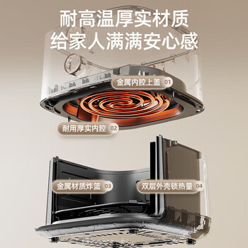 小熊(Bear)空气炸锅透明可视空气炸锅不用翻面空气炸锅大容量 空气炸锅小熊QZG-H15U8嫩烤免翻面 5L 小熊(Bear)空气炸锅透明可视空气炸锅不用翻面空气炸锅大容量 空气炸锅小熊QZG-H15U8嫩烤免翻面 5L