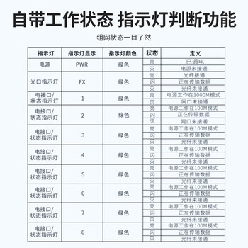 扬业 光纤收发器 百兆单模双纤 1光8电 60公里 SC接口 一台光电转换器光纤交换机大方头 YE-FD108-60km