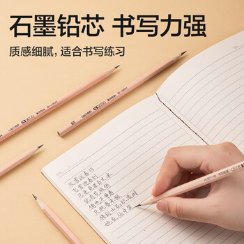 得力（deli）50支2B原木书写铅笔六角杆素描绘图学生铅笔考试涂鸦绘画临摹50支/桶HC825-2B学生开学文具
