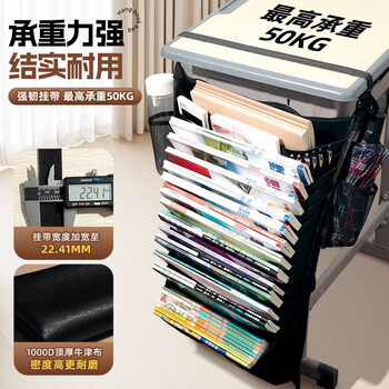 晨光(M&G)文具课桌挂书袋书本课桌收纳袋桌边书桌边学生初高中加科目贴 13层加厚扩容款