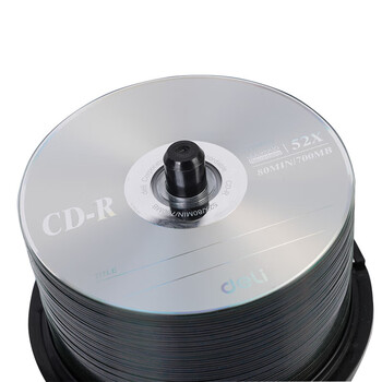 得力（deli） 空白DVD+R刻录盘4.7G光盘 16速dvd刻录光碟碟片 3725-CD-R(雾银)(50片/筒）
