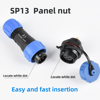 正鑫远 航空插头面板安装后螺母插头 插头后螺母座ip68防水阻燃sp13-2芯后螺母（13A) 整套（5个)