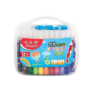 马培德（Maped）【创意美术】大头加粗12色水彩笔 幼儿学生可水洗画笔 初学美术涂鸦彩笔 846320CH 儿童美育礼物