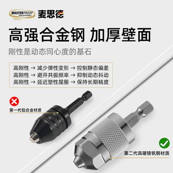 麦思德（MASTERPROOF）起子机转换头夹头电起子转换头电钻六角转夹头转接头六角转三爪夹